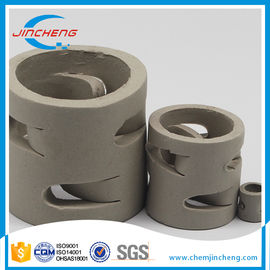 High Performance Ceramic Random Packing , Ceramic Pall Ring 25mm 50mm