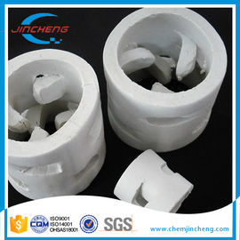 High Performance Ceramic Random Packing , Ceramic Pall Ring 25mm 50mm